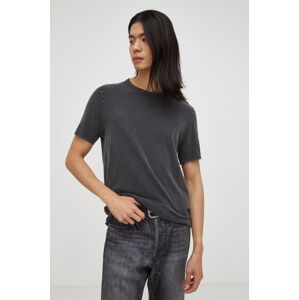 Pamučna majica American Vintage boja: siva, bez uzorka