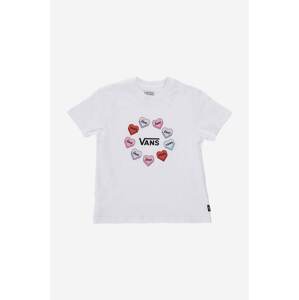 Dječja pamučna majica kratkih rukava Vans Candy Hearts boja: bijela, s tiskom