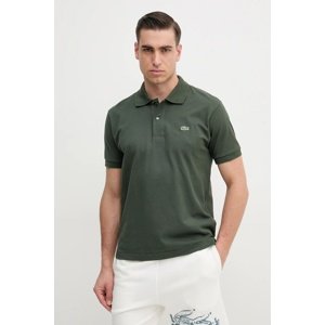 Pamučna polo majica Lacoste boja: zelena, bez uzorka