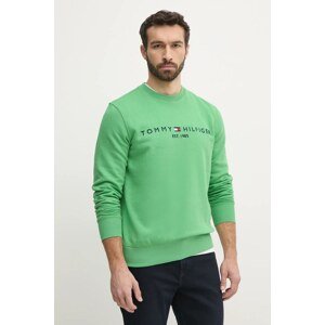 Dukserica Tommy Hilfiger za muškarce, boja: zelena, s aplikacijom