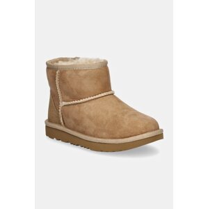 Dječje cipele za snijeg od brušene kože UGG Classic Mini II boja: bež, 1017715K
