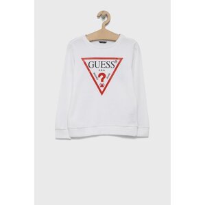 Dječja pamučna dukserica Guess boja: bijela