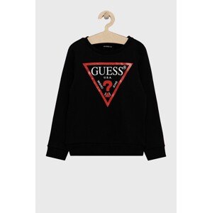 Dječja pamučna dukserica Guess boja: crna