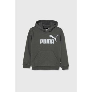 Dječja dukserica Puma boja: siva, s kapuljačom, s tiskom