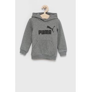 Dječja dukserica Puma boja: siva, s kapuljačom