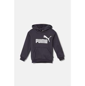 Dječja dukserica Puma boja: siva, s kapuljačom, s tiskom