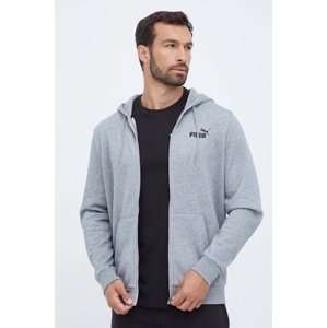 Dukserica Puma za muškarce, boja: siva, s kapuljačom, bez uzorka