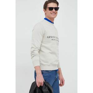 Dukserica Armani Exchange za muškarce, boja: zelena, s tiskom