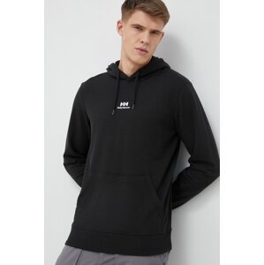 Dukserica Helly Hansen YU HOODIE 2.0 za muškarce, boja: crna, s kapuljačom, glatka, 53582
