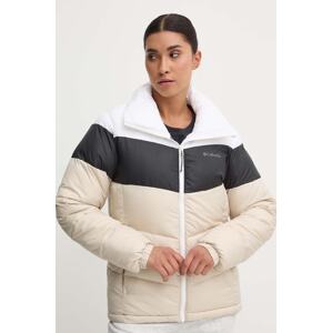 Jakna Columbia Puffect Color Block Jkt za žene, boja: bež, za zimu, 1955101