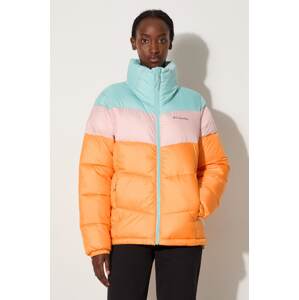 Jakna Columbia Puffect Puffect Color Block Jkt za žene, boja: narančasta, za zimu, 1955101