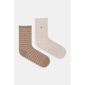Čarape Tommy Hilfiger 2-pack boja: bež, 100001494