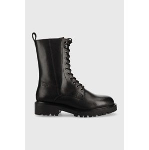 Kožne čizme Vagabond Shoemakers Kenova za žene, boja: crna, ravna potpetica, s toplom podstavom