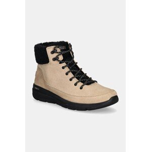 Čizme za snijeg od brušene kože Skechers GLACIAL ULTRA WOOD boja: crna, 16677