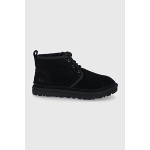 Gležnječe od brušene kože UGG Neumel za žene, boja: crna, 1094269.BLK-BLK