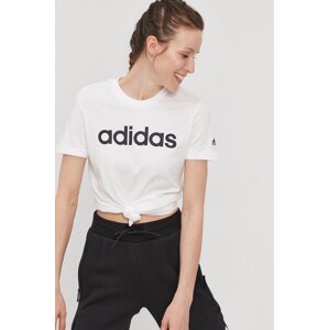 Majica kratkih rukava adidas za žene, boja: bijela