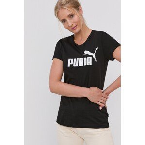Pamučna majica Puma boja: crna