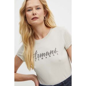 Pamučna majica Armani Exchange boja: bež