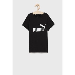 Dječja pamučna majica kratkih rukava Puma boja: crna