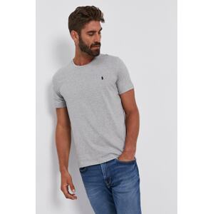 Pamučna majica Polo Ralph Lauren boja: siva, 714844756003