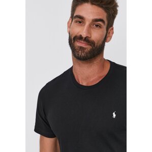 Pamučna majica Polo Ralph Lauren boja: crna, 714844756001