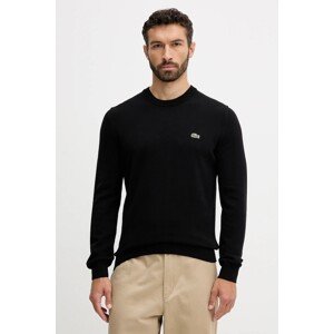 Pamučni pulover Lacoste boja: crna, lagani
