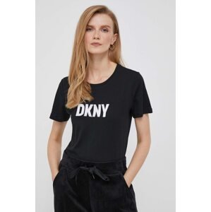 Pamučna majica Dkny boja: crna