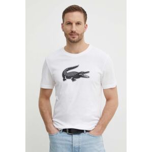 Majica kratkih rukava Lacoste za muškarce, boja: bež, s tiskom