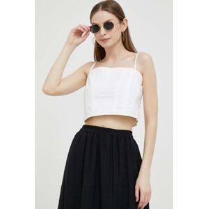 Pamučni top Dkny boja: bijela