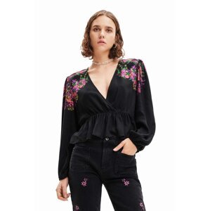 Bluza Desigual za žene, boja: crna, s uzorkom