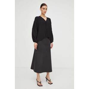 Bluza By Malene Birger za žene, boja: crna, bez uzorka