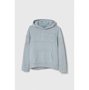 Dječja dukserica Guess s kapuljačom, s aplikacijom