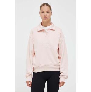 Pamučna dukserica Reebok Classic za žene, boja: ružičasta, s aplikacijom