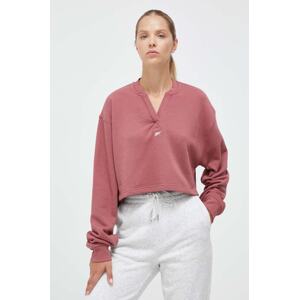 Pamučna dukserica Reebok Classic za žene, boja: ružičasta, bez uzorka