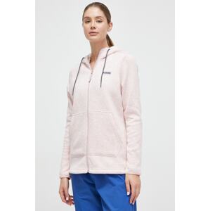 Sportska dukserica Columbia Sweater Weather boja: ružičasta, s kapuljačom, melanž