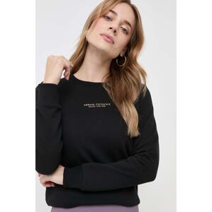 Dukserica Armani Exchange za žene, boja: crna, s tiskom
