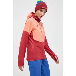Sportska dukserica LA Sportiva Session Tech Hoody boja: crvena, s kapuljačom, s uzorkom