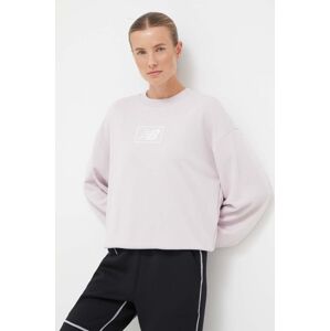 Dukserica New Balance za žene, boja: ružičasta, s tiskom