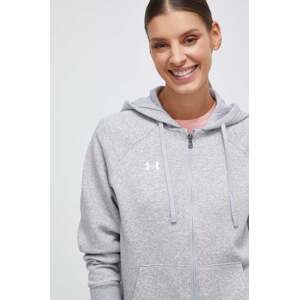 Dukserica Under Armour za žene, boja: siva, s kapuljačom, melanž