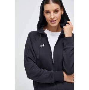 Dukserica Under Armour za žene, boja: crna, s kapuljačom, melanž