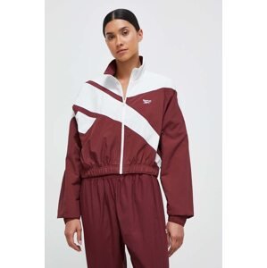 Dukserica Reebok Classic za žene, boja: bordo, s kapuljačom, s uzorkom