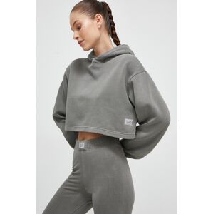 Dukserica Reebok Classic za žene, boja: siva, s kapuljačom, bez uzorka