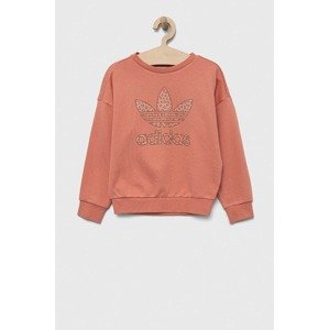Dječja dukserica adidas Originals boja: narančasta, s tiskom