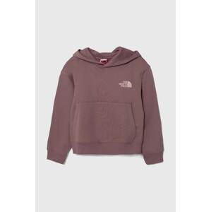 Dječja dukserica The North Face G VERTICAL LINE HOODIE boja: ljubičasta, s kapuljačom, s tiskom