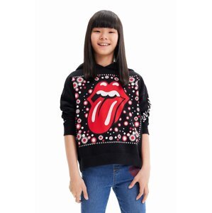 Dječja pamučna dukserica Desigual 23WGSK08 SWEAT LONG SLEEVE boja: crna, s kapuljačom, s tiskom