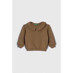 Dječja pamučna dukserica United Colors of Benetton boja: bež, glatka