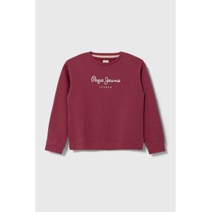 Dječja pamučna dukserica Pepe Jeans boja: bordo, s tiskom