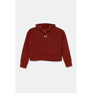 Dječja dukserica Under Armour UA Rival Fleece Crop boja: bordo, s kapuljačom, melanž