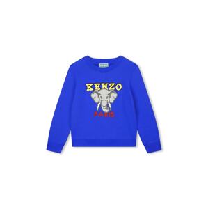 Dječja pamučna dukserica Kenzo Kids boja: tamno plava, s tiskom