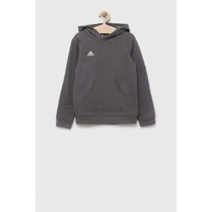 Dječja dukserica adidas Performance ENT22 HOODY Y boja: siva, s kapuljačom, glatka
